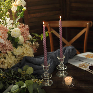 Enhance Your Decor with the Timeless Beauty of Violet Amethyst Unscented Dinner Candle Sticks
