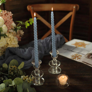 Experience the Beauty of Dusty Blue Taper Candles Experience the Beauty of Dusty Blue Taper Candles