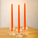 10-Pack Taper Candles Premium Wax Design Orange - Unscented Candles