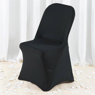Black Premium Spandex Stretch Fitted Banquet Chair Cover - Elevate Your Event Decor
