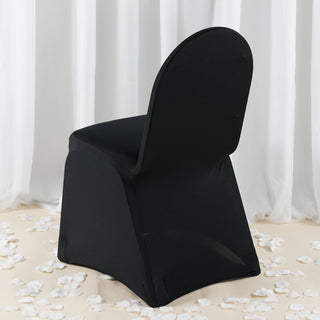 Black Premium Spandex Stretch Fitted Banquet Chair Cover - The Perfect Event Solution Black Premium Spandex Stretch Fitted Banquet Chair Cover - The Perfect Event Solution
