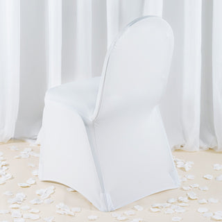 The Perfect White Premium Spandex Stretch Fitted Banquet Chair Cover The Perfect White Premium Spandex Stretch Fitted Banquet Chair Cover