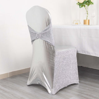 Experience Luxury with the Metallic Silver Chair Cover Experience Luxury with the Metallic Silver Chair Cover