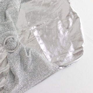 Unleash the Glamour with the Metallic Silver Banquet Chair Cover Unleash the Glamour with the Metallic Silver Banquet Chair Cover
