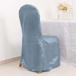 Invest in Elegance with the Reusable Dusty Blue Banquet Chair Cover Invest in Elegance with the Reusable Dusty Blue Banquet Chair Cover