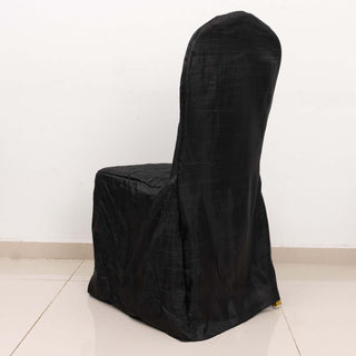 Elevate Your Event Decor with the Black Crinkle Crushed Taffeta Banquet Chair Cover Elevate Your Event Decor with the Black Crinkle Crushed Taffeta Banquet Chair Cover