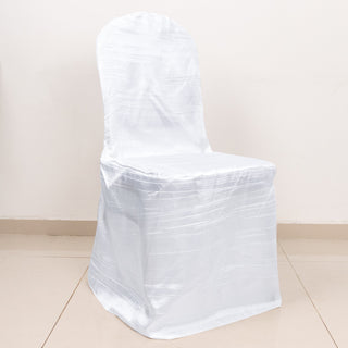 White Crushed Taffeta Chair Cover