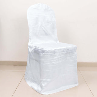 White Crushed Taffeta Chair Cover White Crushed Taffeta Chair Cover