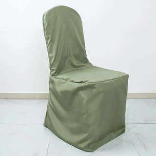 <span>Elegant Dusty Sage Green Polyester Banquet Chair Covers</span> <span>Elegant Dusty Sage Green Polyester Banquet Chair Covers</span>