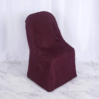 Burgundy Polyester Folding Chair Covers for Effortless Elegance Burgundy Polyester Folding Chair Covers for Effortless Elegance