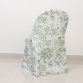 Floral-patterned chair cover on a plain background