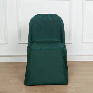 Hunter Emerald Green Polyester Folding Chair Covers for Effortless Elegance Hunter Emerald Green Polyester Folding Chair Covers for Effortless Elegance