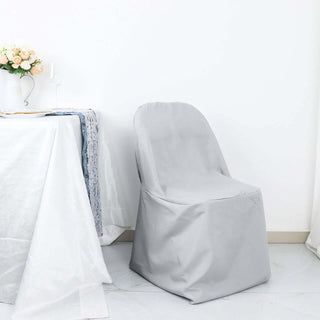 Stylish and Convenient Silver Polyester Chair Cover Stylish and Convenient Silver Polyester Chair Cover