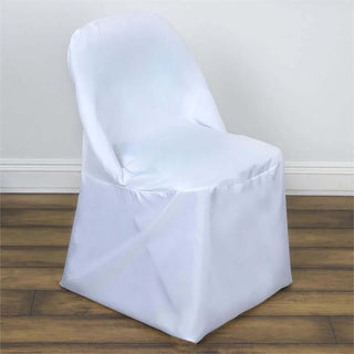 White Polyester Folding Chair Covers for Effortless Elegance White Polyester Folding Chair Covers for Effortless Elegance