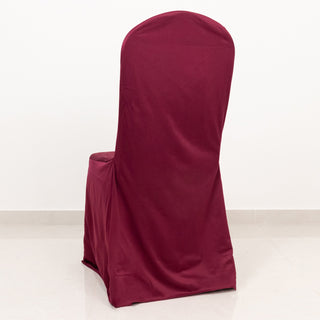 <span>Sleek and Wrinkle-Free Burgundy Scuba Stretch Chair Cover</span> <span>Sleek and Wrinkle-Free Burgundy Scuba Stretch Chair Cover</span>