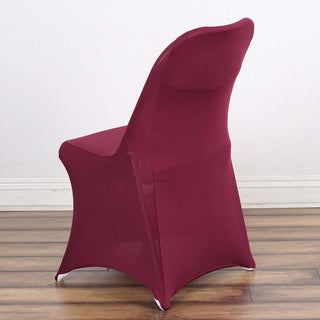 <span>Effortless Setup with Slip-On Burgundy Spandex Folding Slip On Chair Covers</span> <span>Effortless Setup with Slip-On Burgundy Spandex Folding Slip On Chair Covers</span>