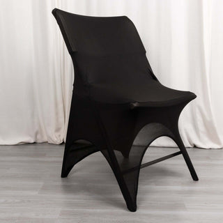 Black Premium Spandex Wedding Chair Cover with Foot Pockets - The Perfect Addition to Any Event Black Premium Spandex Wedding Chair Cover with Foot Pockets - The Perfect Addition to Any Event