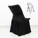 Black Spandex Pleated Lifetime Folding Chair Cover – Stretch Slipcover with Floor-Length Skirt