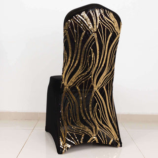 Create an Unforgettable Event with the Black Gold Spandex Chair Cover Create an Unforgettable Event with the Black Gold Spandex Chair Cover