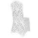 White Black Spandex Fitted Banquet Chair Cover With Wave Embroidered Sequins#whtbkgd