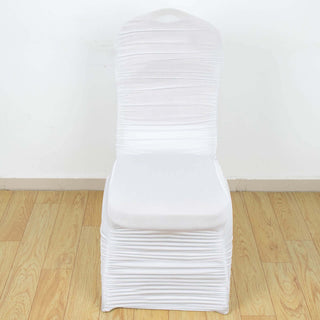 White Rouge Stretch Spandex Fitted Banquet Chair Cover White Rouge Stretch Spandex Fitted Banquet Chair Cover