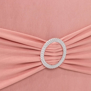 Dusty Rose Spandex Banquet Slip-On Chair Cover with Silver Rhinestone Dusty Rose Spandex Banquet Slip-On Chair Cover with Silver Rhinestone