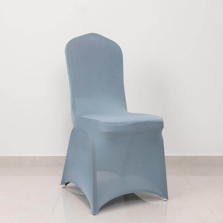 Adorn Your Event With Dusty Blue Spandex Banquet Slip-On Chair Cover Adorn Your Event With Dusty Blue Spandex Banquet Slip-On Chair Cover