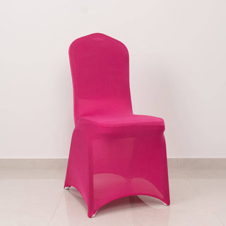 Adorn Your Event With Fuchsia Spandex Banquet Slip-On Chair Cover Adorn Your Event With Fuchsia Spandex Banquet Slip-On Chair Cover