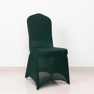 Adorn Your Event With Hunter Green Spandex Banquet Slip-On Chair Cover Adorn Your Event With Hunter Green Spandex Banquet Slip-On Chair Cover