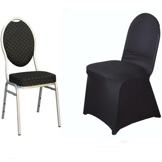 Black Spandex Stretch Fitted Banquet Chair Cover: The Perfect Addition to Any Event Black Spandex Stretch Fitted Banquet Chair Cover: The Perfect Addition to Any Event