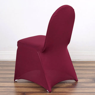 <span>Versatile and Reusable Burgundy Spandex Chair Cover</span> <span>Versatile and Reusable Burgundy Spandex Chair Cover</span>