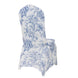 10 Pack Spandex Chair Covers for Banquet Chairs – White Blue French Toile Reusable Stretch