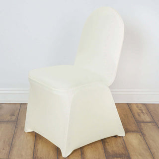 Premium Ivory Spandex Stretch Banquet Chair Cover Premium Ivory Spandex Stretch Banquet Chair Cover
