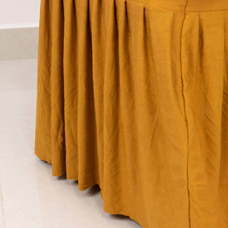 <strong>Durable And Elegant Gold 1-Piece Ruffle Pleated Skirt Chair Slipcover</strong> <strong>Durable And Elegant Gold 1-Piece Ruffle Pleated Skirt Chair Slipcover</strong>