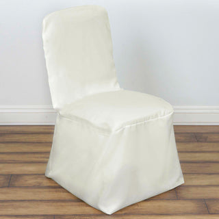 Unleash the Beauty and Versatility of the Ivory Polyester Square Top Banquet Chair Cover Unleash the Beauty and Versatility of the Ivory Polyester Square Top Banquet Chair Cover