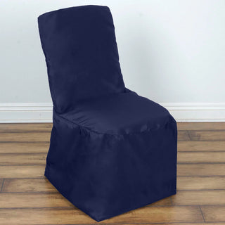<strong>Polyester Square Top Banquet Chair Cover Navy Blue - Reusable Slip-On Slipcover</strong> <strong>Polyester Square Top Banquet Chair Cover Navy Blue - Reusable Slip-On Slipcover</strong>