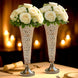 2 Pack | 22inch Tall Gold Crystal Beaded Metal Trumpet Vase Centerpieces