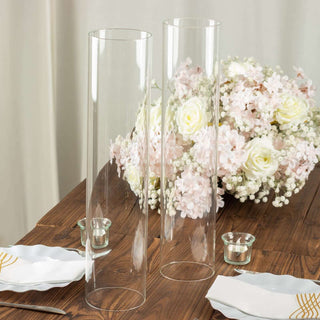 Clear 18" Candelabra Candle Holder Glass Shade Clear 18" Candelabra Candle Holder Glass Shade