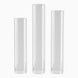 Set of 3 Clear Glass Open End Candle Shades, 3.5inch Wide Pillar Hurricane Candle Shades#whtbkgd