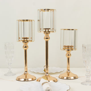 <strong>Elegant Cylindrical Crystal Pendant Hurricane Candle Holders</strong> <strong>Elegant Cylindrical Crystal Pendant Hurricane Candle Holders</strong>