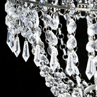 Crystal chandelier with sparkling beads and elegant design.