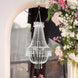 3ft Empire Style Beaded Crystal Chandelier with Silver Ornate Metal Frame, Adjustable
