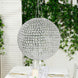 16inch Crystal Globe Chandelier – Hanging Beaded Ball Pendant Light with Silver Metal Hook & Chain