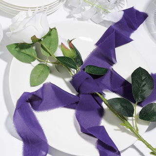 Purple Chiffon Ribbon for Wrapping Bouquets and Personalizing Decor
