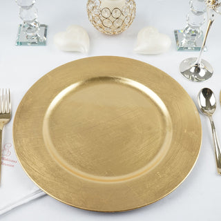 Add Elegance to Your Table with Metallic Gold Round Acrylic Plastic Charger Plates