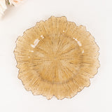 Amber Round Reef Acrylic Plastic Charger Plates, Dinner Charger Plates