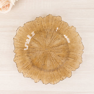 Classy Amber Gold Circular Reef Acrylic Charger Plates