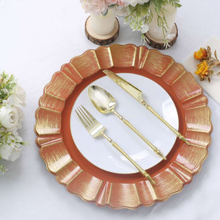 Elevate Your Table Decor with Terracotta (Rust) Acrylic Plastic Charger Plates Elevate Your Table Decor with Terracotta (Rust) Acrylic Plastic Charger Plates