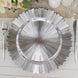 6 Pack | 13inch Silver Sunray Acrylic Plastic Charger Plates Disposable Serving Trays
