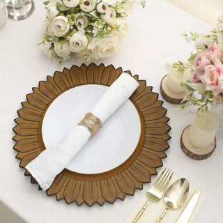 Add Elegance to Your Table with Matte Mustard Yellow Sunflower Disposable Charger Plates Add Elegance to Your Table with Matte Mustard Yellow Sunflower Disposable Charger Plates